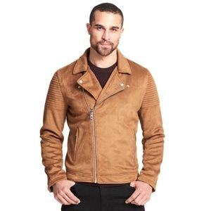 GUESS MEN'S Jacket style motorcycle brown new L